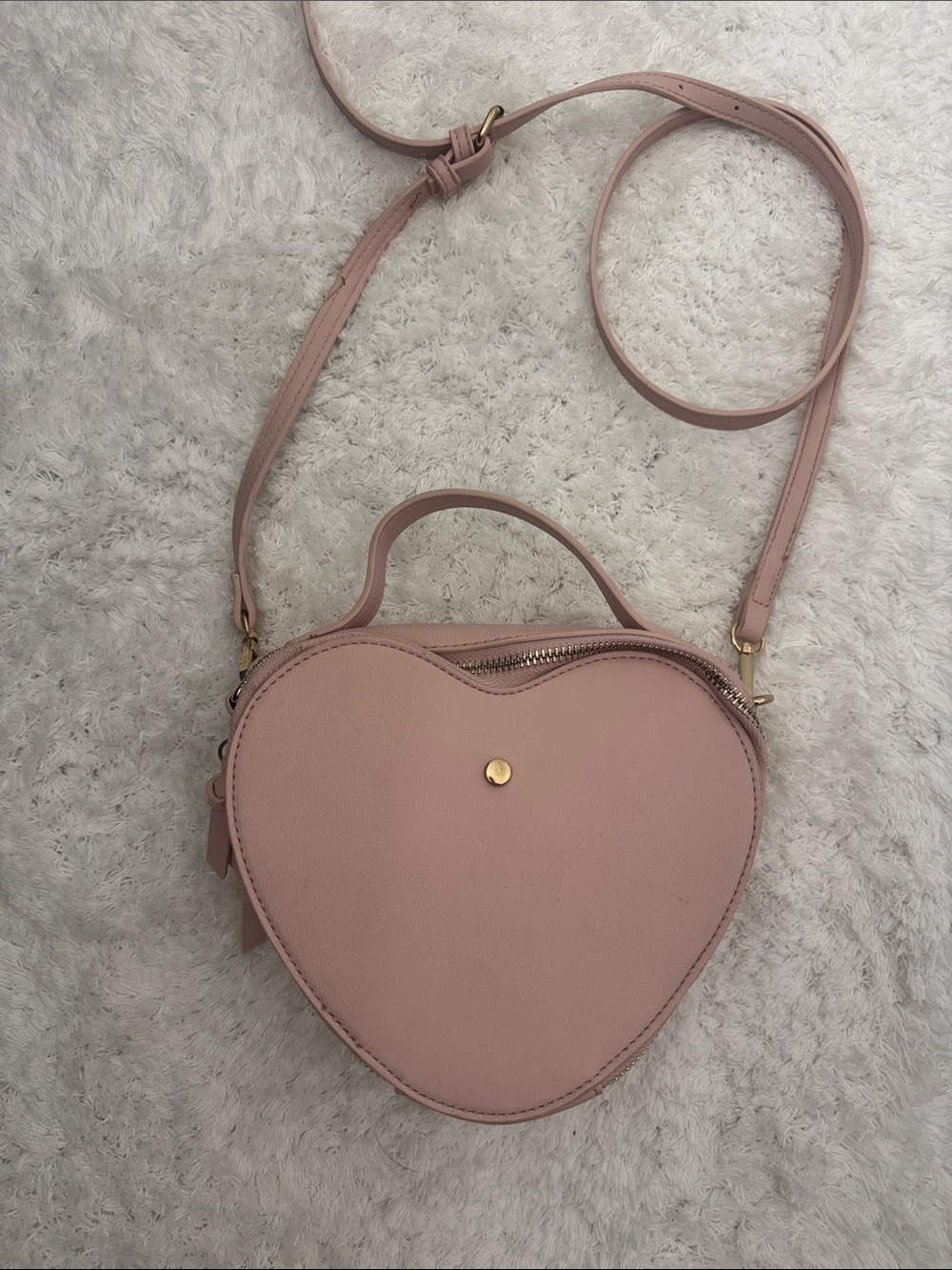 MMS Design Studio Heart-Shaped Crossbody Bag - Blush